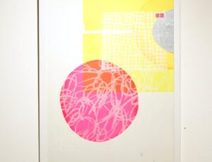 34. Suzanne Bethell 'Urban with 2 Pink Squares' Screenprint with collage £380