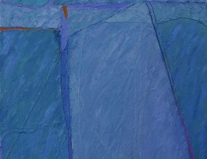 Rita Smith, 'Journey in Blue' (oil on canvas, 71x71cm) £1100