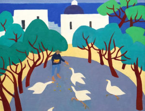 Sue Luxton 'Geese by the Church' (£650)