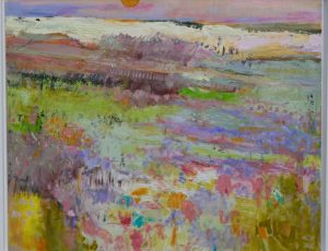 Teresa Pemberton, 'Cornish Flower Fields' (oil on canvas, 87x107cm) £2600