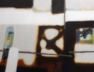 Tony Aldrich, 'Coalescing' (acrylic on board, 67x127cm) £1950