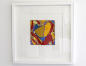 P19. Anthony Frost, 'Senseless Things (Ochre, Yellow, Red). Acrylic on everything, £900.