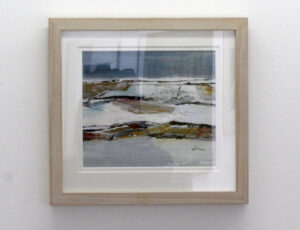 P25. Vincent Wilson, 'Snow on Fields, Rezare'. Collage and acrylic, SOLD