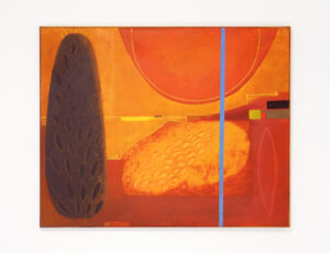 Rod Walker 'Black Tree Orange Earth', oil on canvas, SOLD