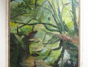 CARL JAYCOCK-'THE MILL STREAM -Tideford Cornwall' Oil on canvas £1800.  
Incl. frame:
68 x 59.5 cm
Excl. Frame:
61 x 52.5cm

