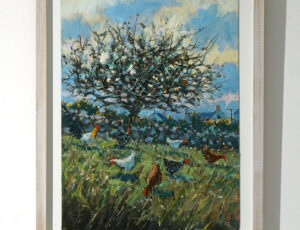 Robert Jones 'Winter Tree and Chickens III' Oil on board £640