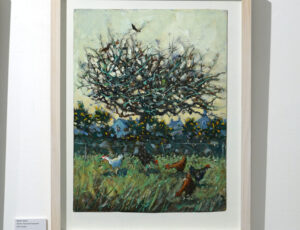 Robert Jones 'Winter Tree and Chickens II' Oil on Board £640