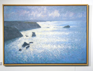 Robert Jones 'Light on the Water, Pentreath to St Ives' Oil on board £3,400
