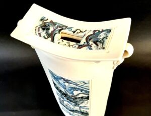 Alan DiMambro, 'Painted Pagoda Form'. Porcelain, 29x15cm, £190