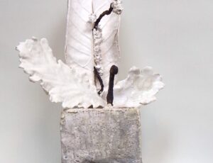 Caroline Winn, 'Tremenheere Leaves and Lichen'.  Ceramic stoneware and paperclay, porce;ain clays, metal additions, 44x30x13cm, £480