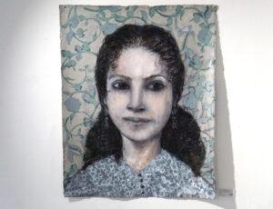 Renee Spierdijk 'Girl Looking Sideways' Oil and pastel on canvas £2,900