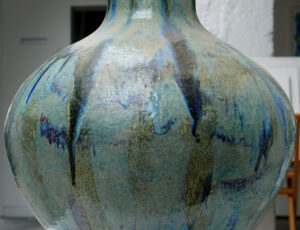 Jane Yates 'Spring Waterfall'. earthenware coil pot, £380