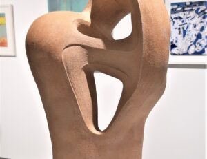 Jean Foulds 'Embrace', slab-built clay sculpture SOLD