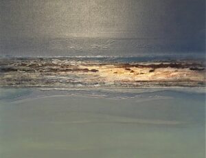 Jenny Woodhouse 'Shoreline', mixed media, 64x64cm SOLD