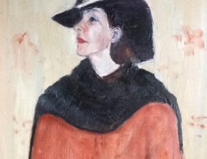 Jo Whitney, 'Helen in a Velvet Hat'. Oil on canvas, 48x58cm, £1250