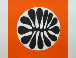 Lesley Harry 'Orange Seed' Screenprint, Incl. frame: 40x 40cm £130