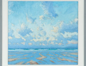 Robert Jones 'Clouds, Sea & Sand', oil on board, 83x76cm, £1850