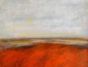 Sheila Scholes, 'Landscape Orange'. Mixed media, 40x40cm, £650