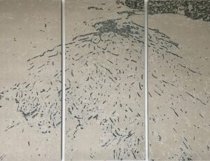 Steffie Richards 'Christmas Tree Beach' (triptych)  50 x 100cm (x3) Oil on Linen £1,363