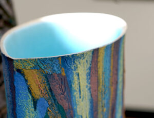Jenny Beavan 'Geovector' Porcelain, coloured slips & sands £500
