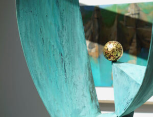 Tom Leaper 'Sun and Sail' Bronze, jesmonite and 23.5 carat gold leaf £4,750