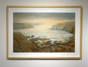 Michael Praed 'Cliffline Evening Light' Oil on board, 39 x 92cm, £3,500