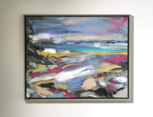 Ria Poole 'A Gusty Day, Chapel Porth' Mixed media on canvas £495