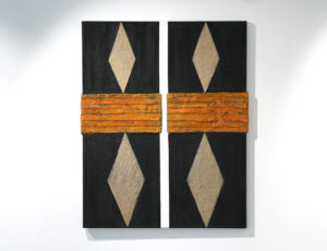 Margrit Clegg 'Twin Columns' Mixed media on canvas £1,900