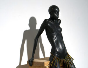 Colin Caffell 'Salome – the dancer' Bronze, white oak and glass beads, £10,000