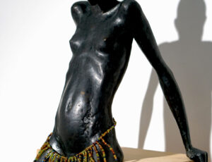 Colin Caffell 'Salome – the dancer' Bronze, white oak and glass beads, £10,000