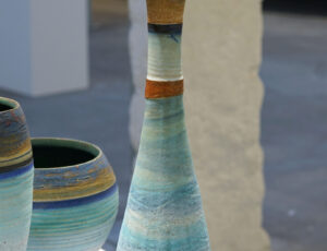 Colin Caffell 'Blue Horizon II - Harbour Mouth series' Composite thrown stoneware £425