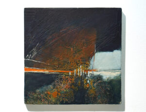 Peter Wray & Judy Collins 'Silent Watchers' Oil & mixed media on board, £325
