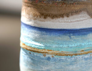 Colin Caffell 'Large Blue Vessel with Dimples' Stoneware, £850