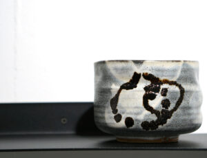 Lloyd Peters 'Shoe-Form Teabowl' Ceramic: Ash, Shino, Tenmoku £345