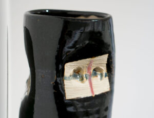 Lloyd Peters 'Indented Vase' Ceramic: Cobalt, Chrome, Tenmoku £410