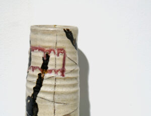 Lloyd Peters 'Cylinder Pink' Ceramic: Iron, Ash, Chrome, Tenmoku £385