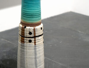 Lloyd Peters 'Turquoise Tall Vase' Ceramic: Copper, Tenmoku, Shino SOLD