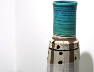 Lloyd Peters 'Turquoise Tall Vase' Ceramic: Copper, Tenmoku, Shino £585