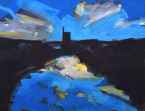 Tom Leaper 'Greenburrow Stack' Oil on canvas 106 x 129cm (incl. frame) £3,500