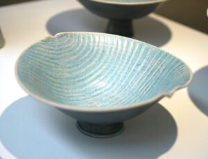 Christine Feiler 'Pedestal Bowl', stoneware, 11 x 27 x 30cm, SOLD