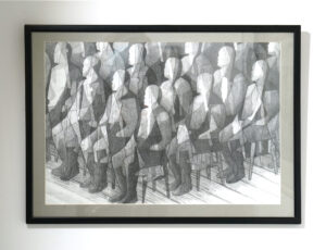 John Garbutt 'The Meeting' Graphite, 48 x 67.5cm, £800