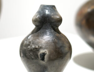  Rhiannon Petrucci 'Mini Female Form Vessel' Pit fired ceramic, SOLD