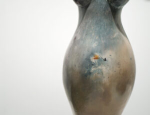  Rhiannon Petrucci 'Tall Female Form Vessel' Pit fired ceramic, 35 x 13cm, £245