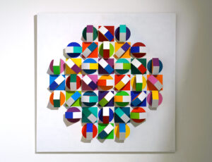 Michael Lawes 'Angular Contrasts' Acrylic Relief, 60 x 60 x 7cm, SOLD