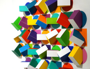 Michael Lawes 'Angular Contrasts' Acrylic Relief, 60 x 60 x 7cm, SOLD