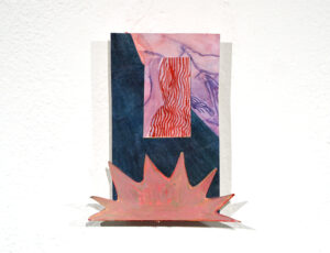 Liv Gravil 'impact miniature III', Watercolour, gouache & collage, mounted on wood, 9.5 x 15 x 2cm, (price upon request)