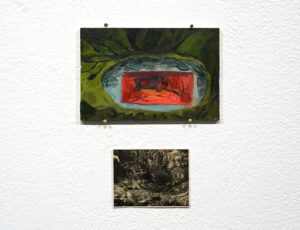 Liv Gravil 'a crater, a mystery', Acrylic paint on wood, 10.15 x 15 x 0.5cm, (price upon request)