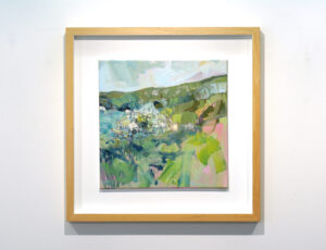 Sophie Fraser 'Hawthorn Blossom', oil, oil pastel & graphite on canvas, (approx. 80 x 80cm incl. frame), £900