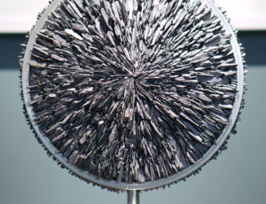 Sue Jones 'Slate Resonance', slate, alloy, stainless steel, black granite, 49 x 39 x 15cm, £2,600
