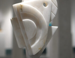 Andrew Smith 'Metropolis', white alabaster, slate base, 42 x 27 x 20cm, £4,000